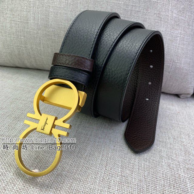 菲拉格慕男士皮帶 Ferragamo雙面牛皮紋理腰帶  jjp1923